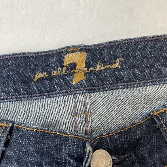 7 for All Mankind Dark Wash Mid Rise Bootcut Jeans Style U075080u 080u Sz 27 - Picture 3 of 11